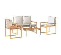 DXBK Salon de jardin avec coussins 4pcs mélange beige résine tressée 365859