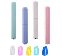 DXBNEZBC Lot de 5 housses de brosse à dents et 4 étuis de brosse à dents de voyage, porte-brosse à dents portable et rangement de protection pour voyage, extérieur, camping et randonnée - Design