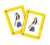 Dxcaicc Cadres Photo Magnétiques en Acrylique, Magnet De Réfrigérateur en Acrylique, Support Double Face De 3 X 3 Mm D'épaisseur (Lot De 2),Jaune,5.5x7.5cm