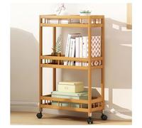 Dxcaicc Chariot Roulant Utilitaire de Stockage en Bois Multicouche, Chariot d'étagère Mobile avec Roues, étagère de Rangement Haute capacité, Salle de Bain, Buanderie, Salon,3layer,40cm/15.7in