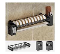 Dxcaicc Égouttoir à Vaisselle Mural, Support de Baguettes en Acier Inoxydable Suspendu pour Cuisine, étagère de Rangement pour Vaisselle avec 2 Supports de Baguettes pour Bol, Assiette,B