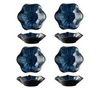 Dxcaicc Lot de 4 Plats à Sauce soja en céramique, Mini Assiettes à apéritif, Plats d'assaisonnement en céramique, Bol à vinaigre pour Sushi, Barbecue, Condiments, apéritif, Dessert, Sushi,D