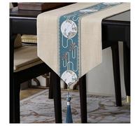 Dxcaicc Nouveau Chemin De Table Style Chinois, Décoration De Table Inspirée du Zen pour Table Basse, Console Et Buffet,Beige,270cm/ 106 inch