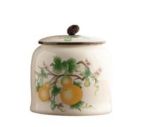 Dxcaicc Pot d'art Traditionnel Chinois - Boîte en Céramique Peinte À La Main De 800 ML avec Couvercle Hermétique | Récipient De Stockage du Thé, Décor De Ferme De Style Asiatique,J