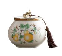 Dxcaicc Pot d'art Traditionnel Chinois - Boîte en Céramique Peinte À La Main De 800 ML avec Couvercle Hermétique | Récipient De Stockage du Thé, Décor De Ferme De Style Asiatique,M