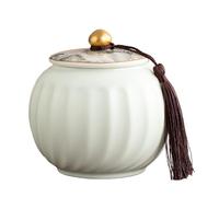 Dxcaicc Pot d'art Traditionnel Chinois - Boîte en Céramique Peinte À La Main De 800 ML avec Couvercle Hermétique | Récipient De Stockage du Thé, Décor De Ferme De Style Asiatique,P
