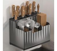 Dxcaicc Support de Rangement pour ustensiles de Cuisine, Organisateur Mural pour ustensiles de Cuisine, boîte de Rangement de Grande capacité, Support pour ustensiles de Cuisine,Noir