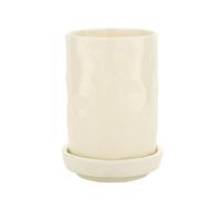 Dxcaicc Support de Rangement pour ustensiles en céramique, égouttoir pour évier de Cuisine, Baguettes, Couverts, cuillère, Fourchette, boîte de Rangement avec bac à Eau,Blanc