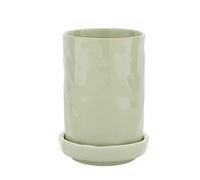 Dxcaicc Support de Rangement pour ustensiles en céramique, égouttoir pour évier de Cuisine, Baguettes, Couverts, cuillère, Fourchette, boîte de Rangement avec bac à Eau,Vert