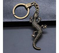 DXCO DIY Métal Titulaire Chaîne Souvenirs Cadeau Hommes Porte-clés 2 Couleurs 71x30mm Gecko Lézard Pendentif Porte-clés, Antique
