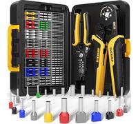 DxCRIMP Jeu de Pince à Sertir Cosse Electrique, Pinces à Sertir - avec 24 Sortes Embouts de Câble Jumelés Isolés et Non Isolés, Pince à Sertir Cosses 0,25-10mm²,Outillage Electricien,Pince Electricien