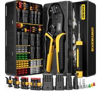 DxCRIMP Kit Pince à Sertir Etanche à l'eau Connecteur | 1/2/3/4 Broches Imperméable à l'eau Connecteurs | Compatible Câbles 0.34-2.5mm² | Voiture Étanche Connecteur Électrique pour Bateaux Camion Moto