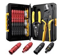 DxCRIMP Lot de 12 paires de pinces à sertir solaires pour câble solaire de 2,5/4/6 mm², module PV, connecteur solaire avec 2 clés, pince à sertir, pince à dénuder, fiche PV