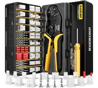 DxCRIMP Pince à sertir, Kit de Sertissage Standard .062″ (3,68 mm) + JST-SYP, Boîtiers & Cosses 2-12 voies (26-16 AWG/0,14-1,5 mm²) + SYP 2 voies, Pince à Cliquet & Extracteur; pour électroménager