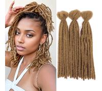 DXdixiu Dreadlock Extensions Synthetic Hair 30 Strands 100% Full Handmade Permanent Loc Extension Hair for Women/Men/Kids Daily Wear & Parties (27#)