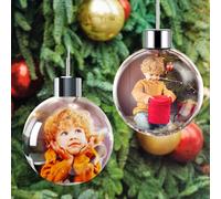 DXDOING Boule de Noël Personnalisée 2025 - Mon Premier Noël Bébé, Boule Noël avec Photo et Prénom, Décoration de Personnalisable