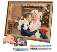 DXDOING Kit de Peinture par Numéros pour Couples, Cadeau de Mariage et d'Anniversaire Personnalisé d'après Photo, Transformez Votre Photo en Art Romantique, Cadeau DIY pour Mari ou Femme