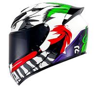 DXDRT Casque De Vélo De Rue À Moto en Plein Visage Léger avec Visière Teintée/Aile Arrière Sport Moto Moto Raced Casco Moto Moteur De Moto pour Les Jeunes Adultes Hommes Femmes,Joker,L
