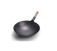 DXDXZDXLUF Wok Authentique martelé à la Main, Fait Main en Fer, Compatible avec Les plaques à Induction, Fond Rond (38 cm)