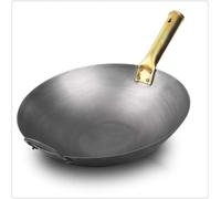 DXDXZDXLUF Wok Traditionnel Chinois en Fer Fait à la Main, poêle en Fer Non revêtue pour cuisinière à gaz et à Induction (32 cm)