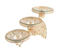 DXEHSEUY Assiette à fruits à 3 niveaux de luxe pour décoration de mariage, fête de mariage
