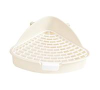 DXEHSEUY Bac à litière pour lapin, petit animal, pour hamster, chinchillas et furets, blanc, 24,8 x 10,5 cm