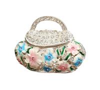 DXEHSEUY Boîte à bijoux à charnière en émail pour centre de table de collection - Rose - 7 x 2,5 x 5,5 cm