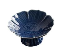 DXEHSEUY Bol à fruits en porcelaine sur pied décoratif pour cuisine, ferme, décoration d'intérieur, bleu, 12,7 x 5,8 cm
