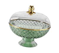 DXEHSEUY Bol à fruits moderne pour fête, mariage, hôtel, collation, dessert, gâteau, plateau d'assiette, vert, 25,8 x 21 cm