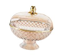DXEHSEUY Bol à fruits moderne pour fête, mariage, hôtel, goûter, dessert, gâteau, assiette, étagère, ambre, 25,8 x 21 cm