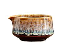 DXEHSEUY Bol à thé matcha traditionnel en céramique pour salon de thé, cuisine, doré, 13,2 x 7,3 cm