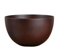 DXEHSEUY Bol rond en bois naturel fait à la main pour fruits et riz, couleur foncée