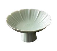 DXEHSEUY Bol sur pied en céramique en forme de lotus pour cuisine, décoration d'intérieur, ferme, vert clair, 12,8 x 5,7 cm