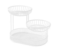 DXEHSEUY Corbeille à fruits à 3 couches en maille métallique pour table de salle à manger - Blanc - 26 x 32 cm