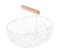 DXEHSEUY Corbeille à fruits géométrique en métal rustique pour bureau, festival, vacances, blanc, taille XL