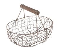 DXEHSEUY Corbeille à fruits géométrique en métal rustique pour bureau, festival, vacances, marron, taille L