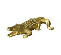 DXEHSEUY Figurine crocodile en résine pour décoration de table, chambre à coucher, balcon Doré