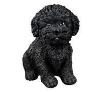 DXEHSEUY Figurine de chien créative Collection pour bureau, salon, noir, 11 x 15 x 16 cm