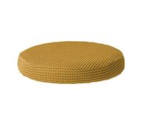 DXEHSEUY Housses de coussin de luxe pour tabouret de bar rond avec housse élastique anti-poussière marron jaune