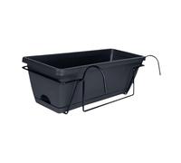 DXEHSEUY Jardinière de balcon avec plateau et support multifonction léger Gris foncé 43 x 19 x 15 cm