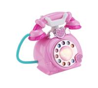 DXEHSEUY Jouet musical rétro pour bébé - Téléphone fixe filaire pour enfants de 3 ans - Rose