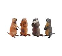 DXEHSEUY Lot de 4 mini figurines de marmottes - Jouet éducatif pour enfants - Cadeaux de fête
