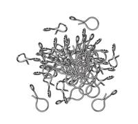 DXEHSEUY Lot de 50 mousquetons de pêche à la mouche sans nœud pour émerillons Accessoires de pêche Argenté XS