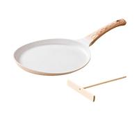 DXEHSEUY Poêle à crêpes antiadhésive avec poignée plate pour crêpes indiennes Roti 20,3 cm, blanc, 20,3 cm