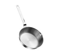 DXEHSEUY Poêle à frire à fond plat en acier inoxydable pour toutes les cuisinières 14 cm Argenté