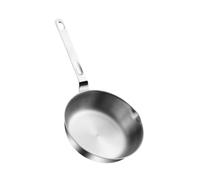 DXEHSEUY Poêle à frire à fond plat en acier inoxydable pour toutes les cuisinières 16 cm Argenté