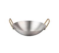 DXEHSEUY Poêle Wok en acier inoxydable pour ragoût de viande et légumes Argenté 24 cm