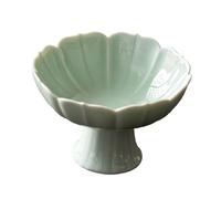 DXEHSEUY Présentoir à fruits en céramique sur pied pour salon, table à manger, vert clair, 11,7 x 7 cm