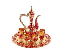 DXEHSEUY Service à thé de luxe 6 tasses à café pour décoration de chambre de mariage Rouge