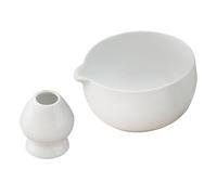 DXEHSEUY Support pour fouet à matcha, bol à crème glacée, bol à matcha pour la famille, les débutants, la maison - Blanc